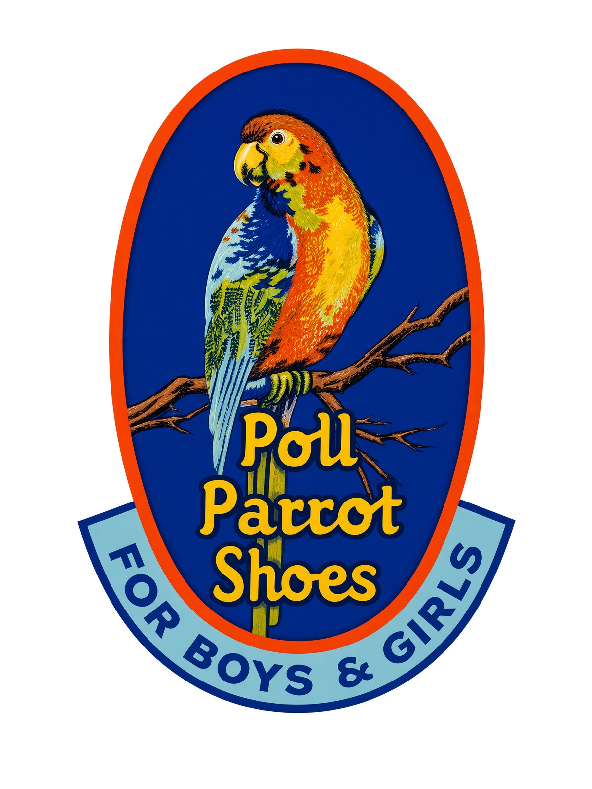 Poll-Parrot figurative mark: The oval label bird