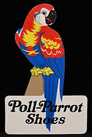Poll-Parrot figurative mark: The perch-and-script sign