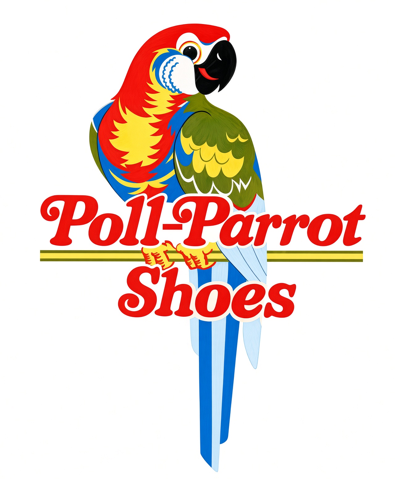 Poll-Parrot figurative mark: The painted script parrot