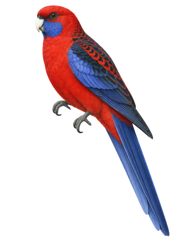 Natural-history drawing of a Crimson Rosella