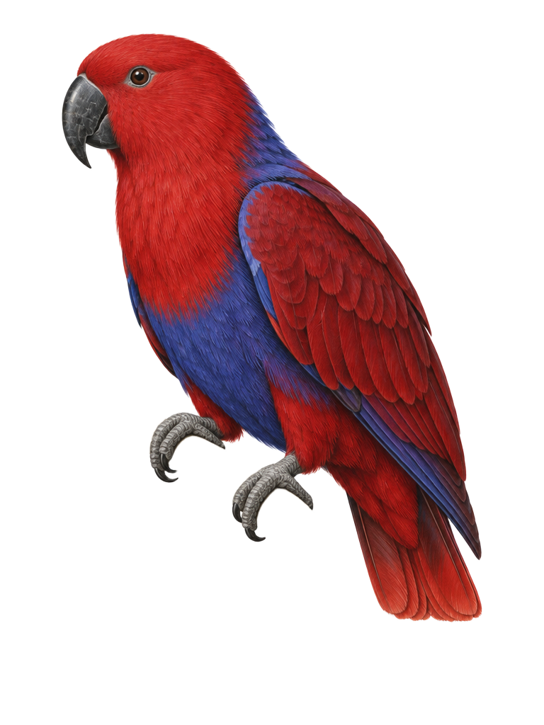 Natural-history drawing of a Eclectus